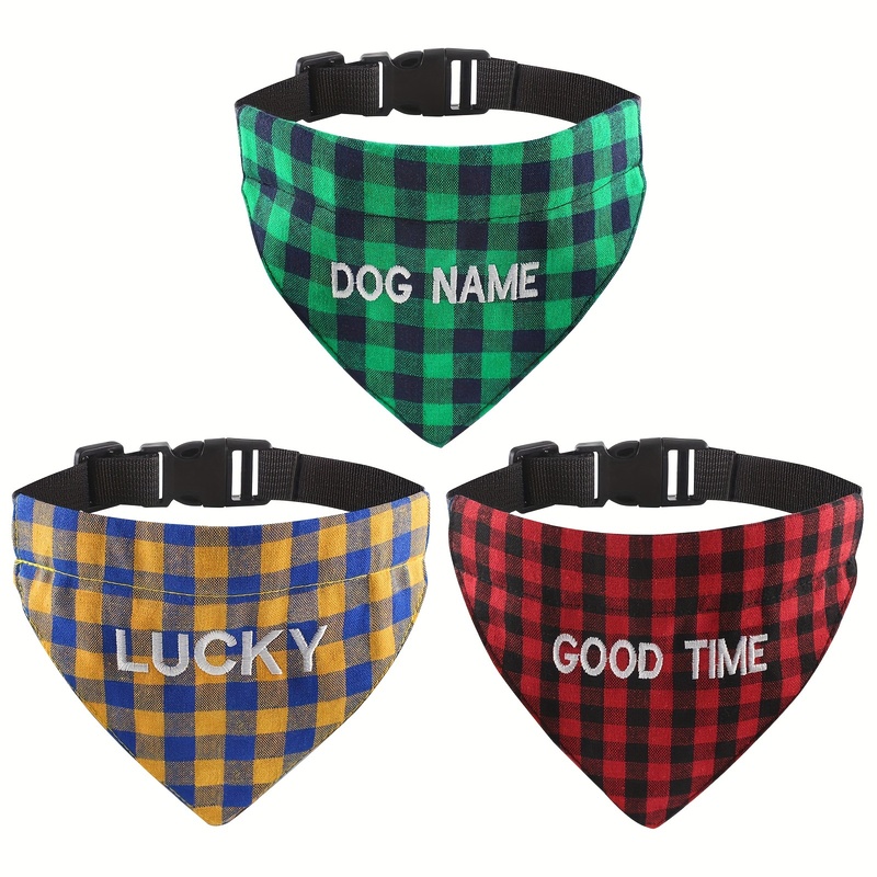 Dog Bandana Scarf - Kişiye Özel İşlemeli Evcil Hayvan Bandanası,