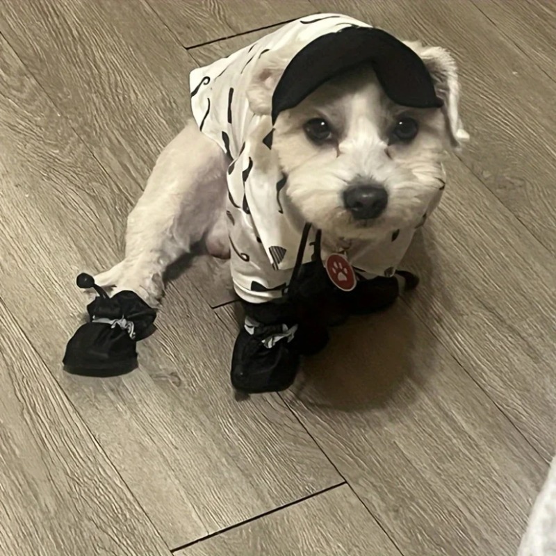 Dog Booties Paw Protector - 4 Adet Evcil Köpek Yağmur Botları