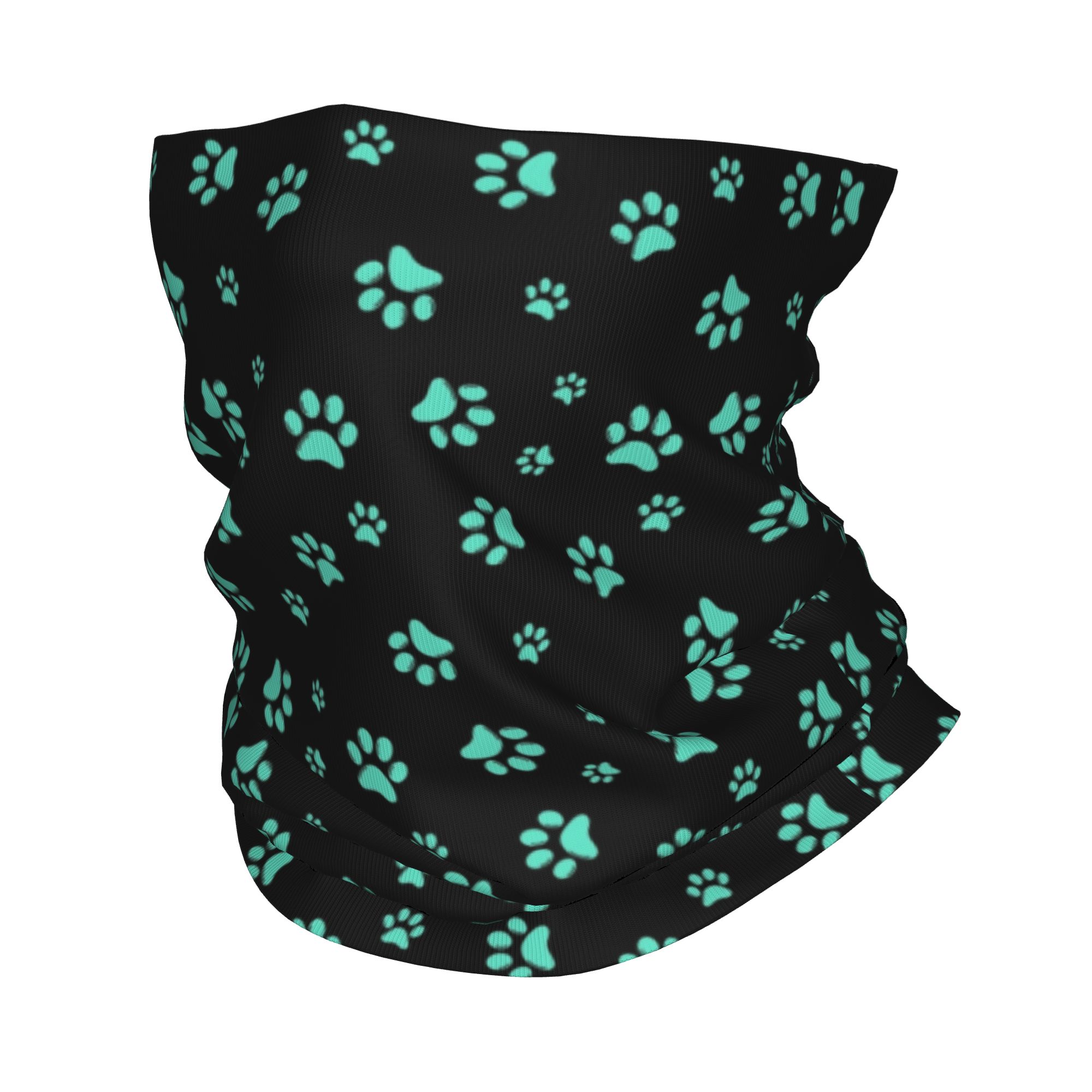 Dog Bandana Scarf - Özel Aqua Köpek Pati Baskı Desen