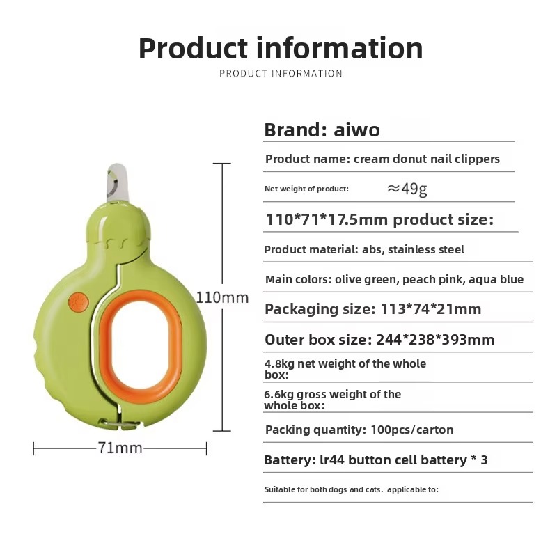 Donut Şeklinde LED Işıklı Kedi - Pet Supplies Nail Trim incelemesi ve fiyatı