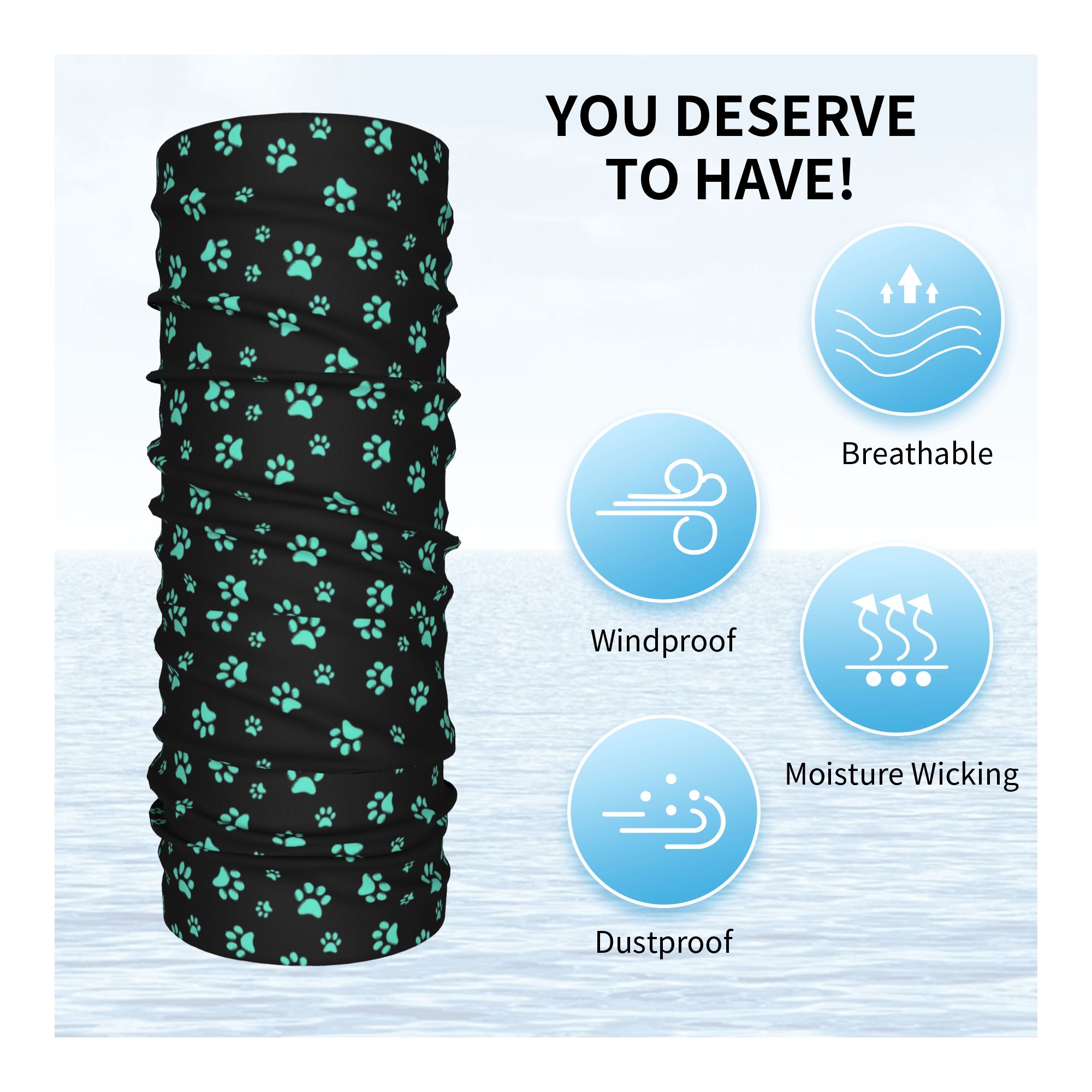 Özel Aqua Köpek Pati Baskı Des - Dog Bandana Scarf incelemesi ve fiyatı